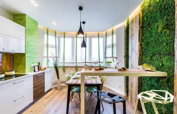 Зеленые идеи интерьера кухни