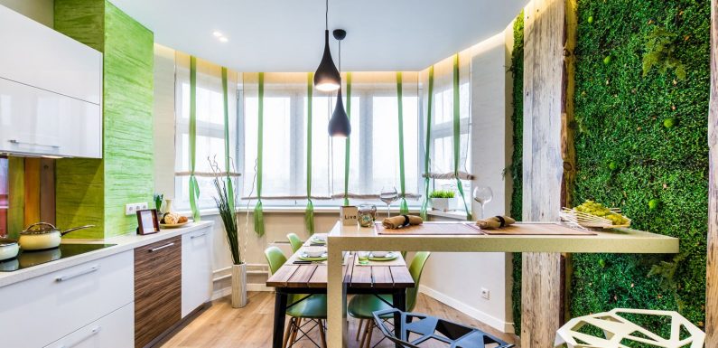 Зеленые идеи интерьера кухни
